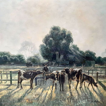 2103-T2 | 50cm x 61cm | troupeaux de vaches 